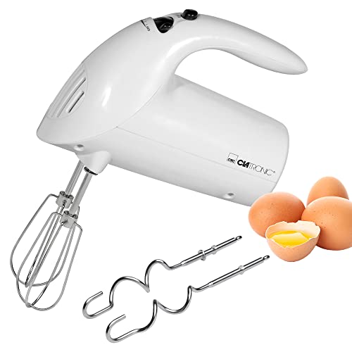 clatronic handmixer 250 watt, 5 geschwindigkeitsstufen, spülmaschinengeeignet, hm 3014 weiß