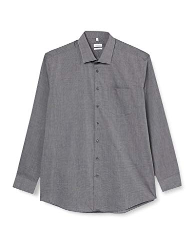 herren business shirt seidensticker grau longsleeve baumwolle 42 eu