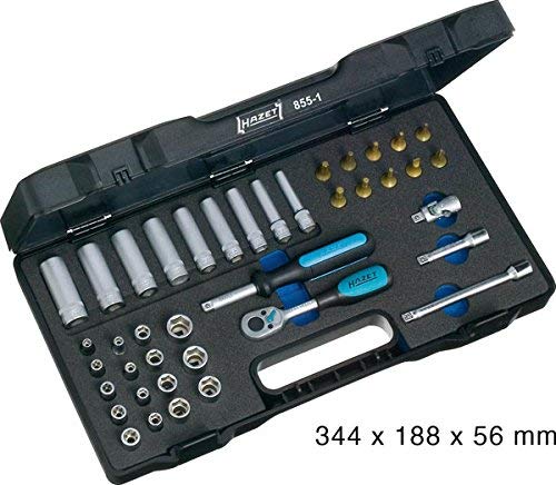 Produktbild: Steckschlüssel Satz HAZET 855-1, 1/4 Zoll, 6-kant, 10 Teile