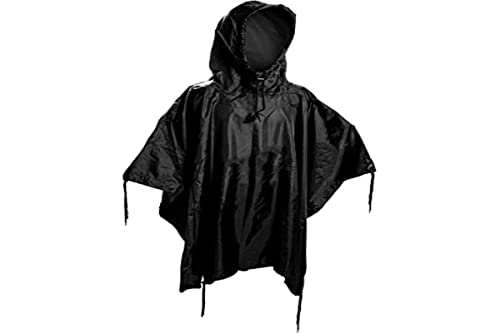 Mil-Tec Regenponcho Unisex schwarz, wasserdicht, reißfest, Extra lang, Ripstop