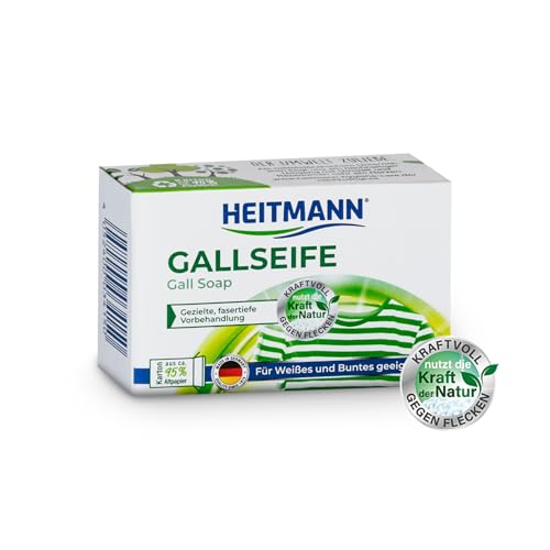 Heitmann gallseife, natürlicher fleckenentferner für weiße und bunte wäsche, 100g