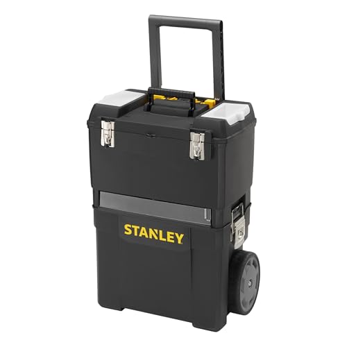 Produktbild: stanley werkzeugkoffer rollende werkstatt mit 2 werkzeugboxen und organizer