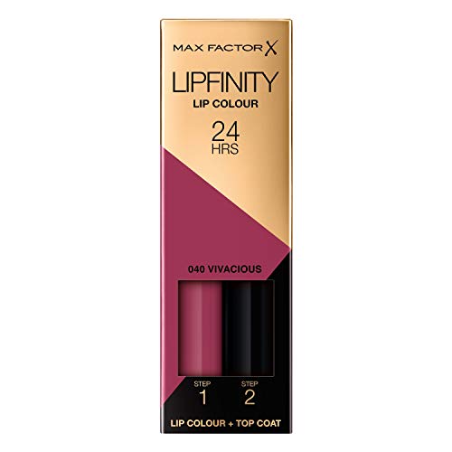 max factor lipfinity lip colour vivacious 40, kussechter lippenstift mit 24h halt
