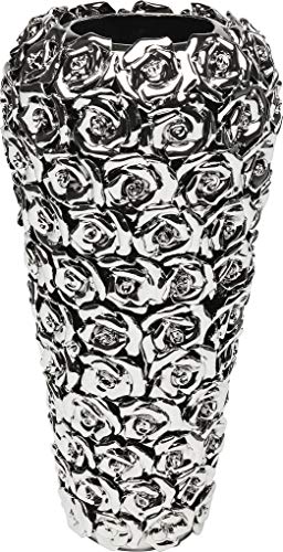 kare design vase rose silber groß steingut vintage dekovase tischvase 45x22x22 cm