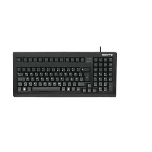 cherry g80-1800 mechanische tastatur kompakt für industrie, eu-layout, schwarz