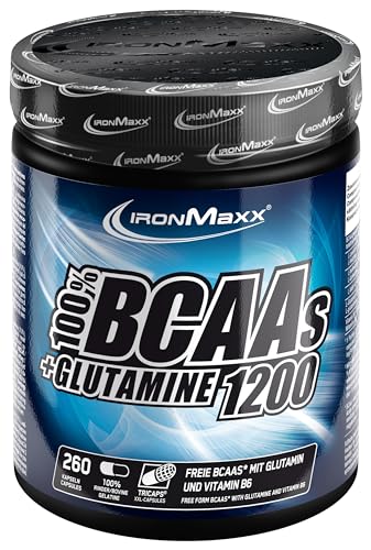 ironmaxx bcaa kapseln und glutamin 1200mg zuckerfrei, 260 tricaps