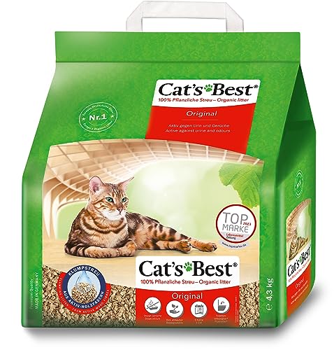 Cat's Best Original Katzenstreu 100% pflanzlich, 4,3 kg/10 l, maximale Saugkraft