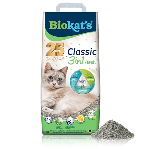 biokat's classic fresh katzenstreu 3in1 frühlingsduft 10 liter klumpend