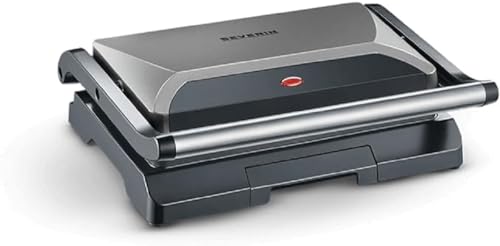 severin kontaktgrill sandwichmaker panini grill 800 W antihaftbeschichtet grau/schwarz