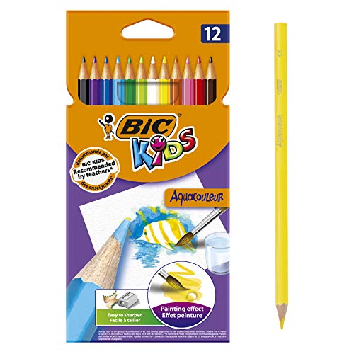 bic kids aquacouleur wasserfarben stifte 12er pack mit aquarellfarbeffekt