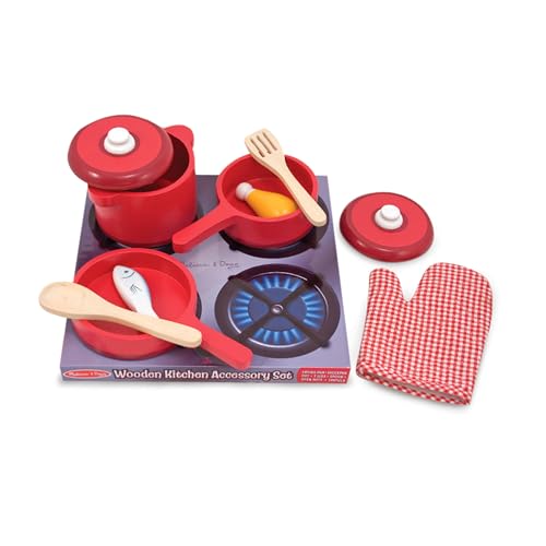 melissa & doug küchenzubehörset aus holz, fantasiespiel, 3+, geschenk für kinder