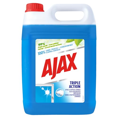 ajax glasreiniger 5l nachfüllkanister, 3-fach aktiv, streifenfrei für büro und zuhause