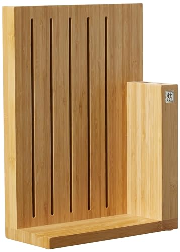 zwilling messerblock bambus leer mit 7 steckplätzen für 5 messer, schere, wetzstahl