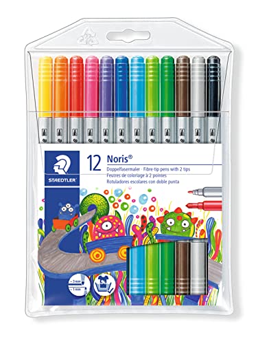 staedtler doppelfasermaler noris club 12er set auswaschbar 1-3 mm spitze