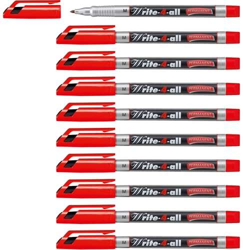 Permanent-Marker STABILO Write-4-all medium 10er Pack rot