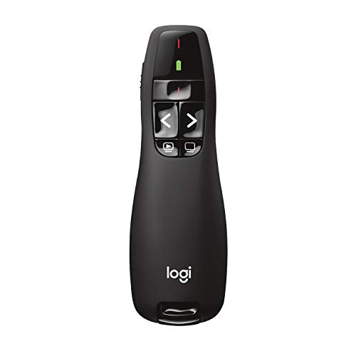 logitech r400 presenter kabellos 2.4 ghz usb empfänger roter laser 15m reichweite