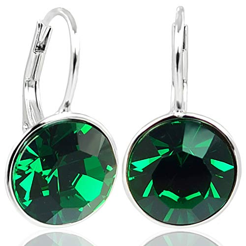 nobel silberohrringe mit kristallen - personalisierbare optionen verfügbar