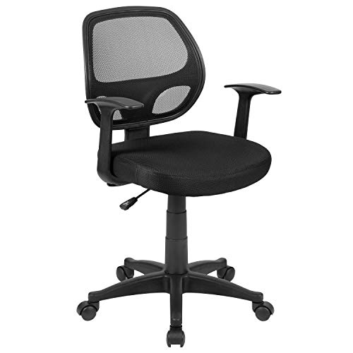 Flash Furniture arbeitsstuhl schwarz, mittelhohe rückenlehne, 61 x 53 x 99 cm