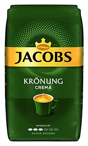 jacobs krönung crema kaffee bohnen 1kg, arabica, robusta, nussig, zitrusnote, intensivität 6/10