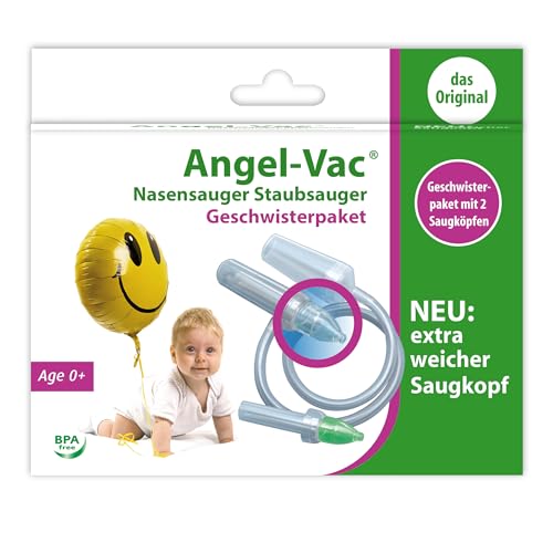 nasensauger baby angel-vac mit 2 extra weichen saugköpfen für staubsauger