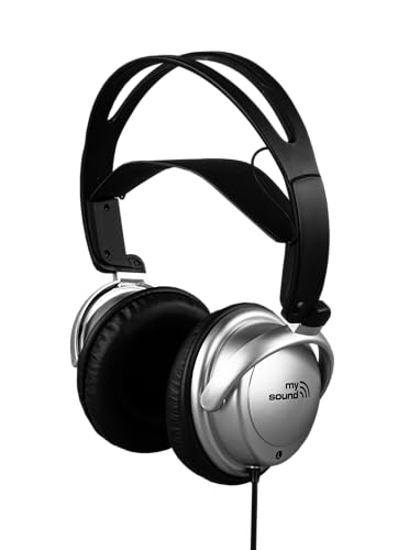 Produktbild: maxtrack over ear kopfhörer 40mm basstreiber 3.5mm klinke 2,7m kabel für pc tv smartphone