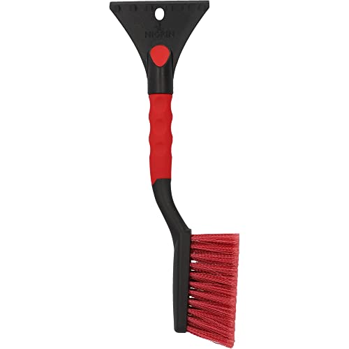 nigrin eiskratzer mit schneebesen, ergonomischer griff, stabil, schwarz-rot