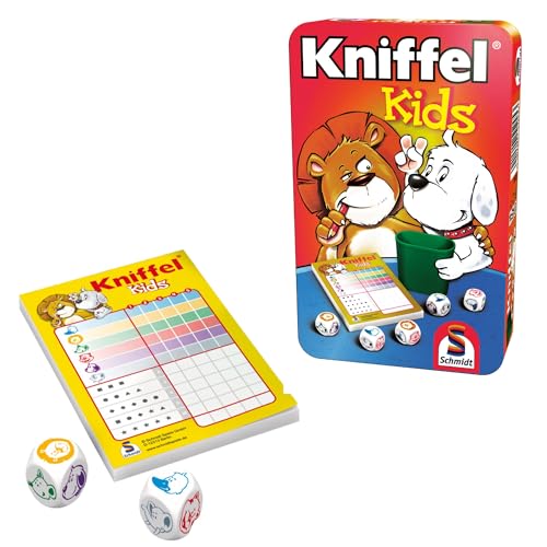 kniffel kids spiel von schmidt spiele, bring mich mit in metalldose