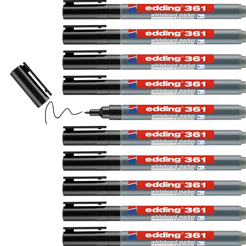 edding 361 whiteboardmarker schwarz 10 stifte rundspitze 1 mm spar-aabo prime