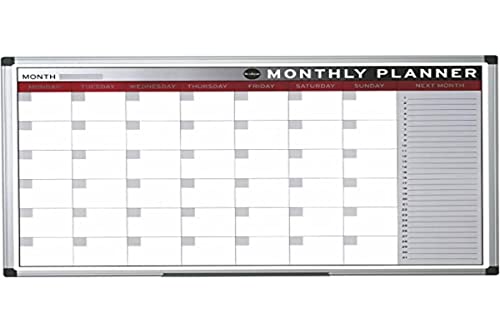 bi-office magnetischer montagsplaner 90x60cm mit aluminium rahmen