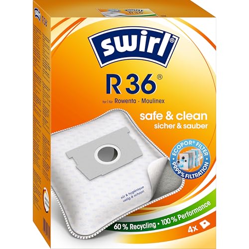 staubsaugerbeutel swirl 197705 r36, 4er pack aus rohstoffen