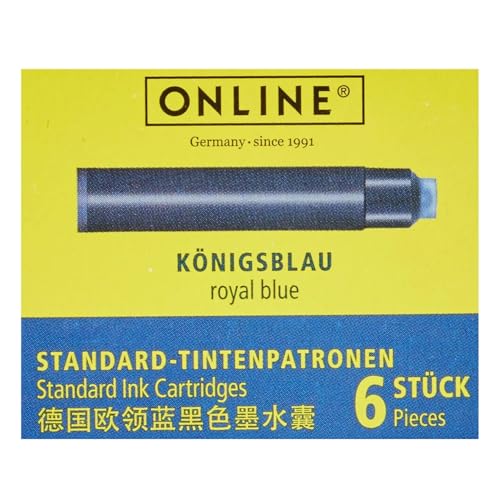 online tintenpatronen königsblau 6 stück universell für füller und rollerball
