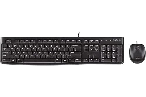 logitech mk120 tastatur und maus set kabelgebunden für windows, schwarz