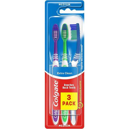 colgate extra clean zahnbürste 3er pack mittel ab 1,61 euro statt 2 euro