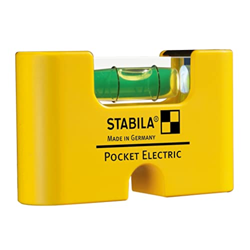 stabila mini wasserwaage pocket electric 7 cm mit seltenerd-magnet gelb