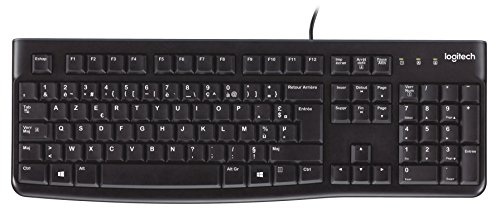 logitech k120 tastatur azerty kabelgebunden usb leises tippen spritzwassergeschützt