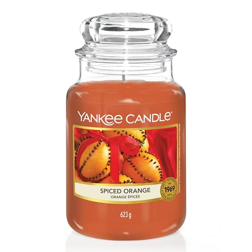 yankee candle spiced orange duftkerze im glas groß 623g aromatisch citrusduft