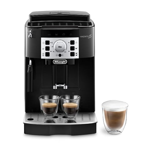 de'longhi magnifica s kaffevollautomat schwarz/silber, mit milchaufschäumdüse, 1,8 l