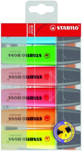 Stabilo BOSS Textmarker 5er Pack, Strichstärke 2 mm, Original