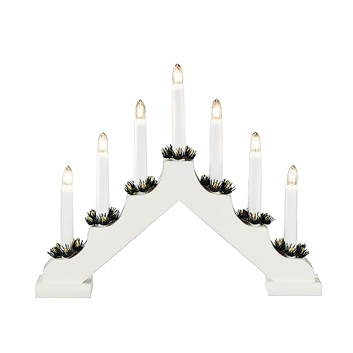 Produktbild: Konstsmide 2262-210 Holzleuchter, weiß lackiert, 7 Birnen, IP20, 230V