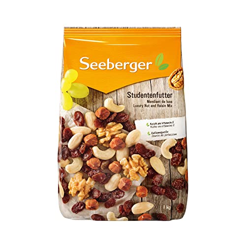 seeberger studentenfutter nuss-frucht-mischung 1 kg - haselnüsse, mandeln, walnüsse, cashews, rosinen, vegan