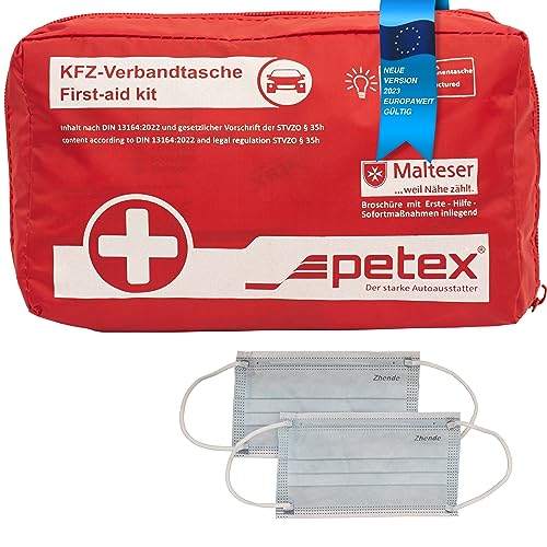 verbandtasche petex 43930012 nach din 13164, rot, erste hilfe, auto