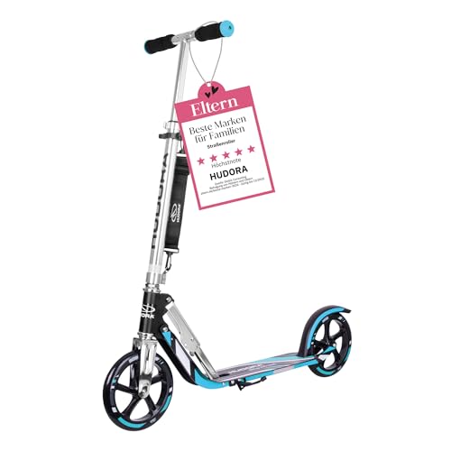 hudora bigwheel 205 scooter, stabiler aluminium roller, höhenverstellbar, klappbar, bis 100kg