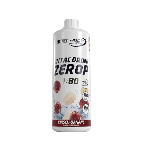 Best Body Nutrition Vital Drink ZEROP Kirsch-Banane, zuckerfreies Sirupkonzentrat, 1000 ml