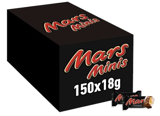 mars schokoriegel 150x 18g in 2,7kg box für 25,49 euro statt 34 euro