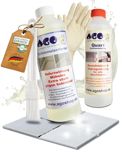 AGO schimmelentferner set 500ml hochkonzentriert mit pinsel und handschuh