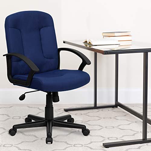 garver bürostuhl marineblau mit mittelhoher rückenlehne von flash furniture, stoff, nylon-armlehnen