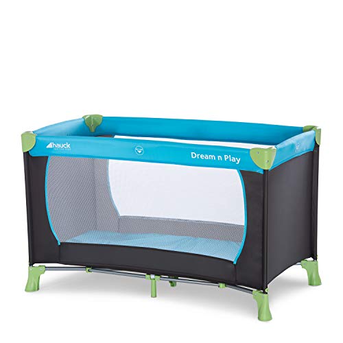 hauck kinderreisebett dream n play, klappbar, 120 x 60 cm, inkl. tragetasche, water blue