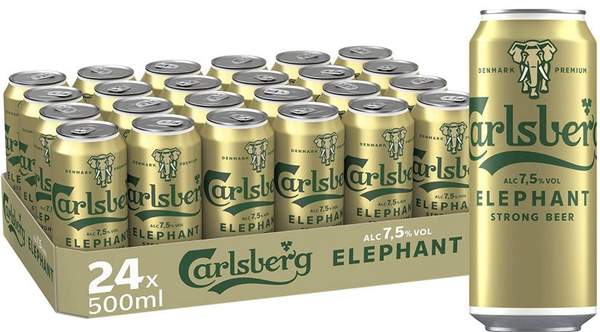 carlsberg elephant bier 24x 0,5l 7,5 % vol für 25,09  statt 32