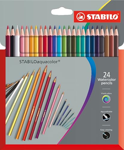 aquarell-buntstifte 24er pack von stabilo, 24 verschiedene farben