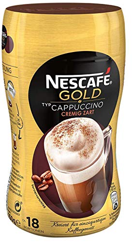 nescaf gold cappuccino pulver 250g, löslicher kaffee, cremiger geschmack, koffeinhaltig